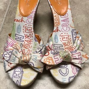 Coach Poppy Bow Tie Sandals Size 9